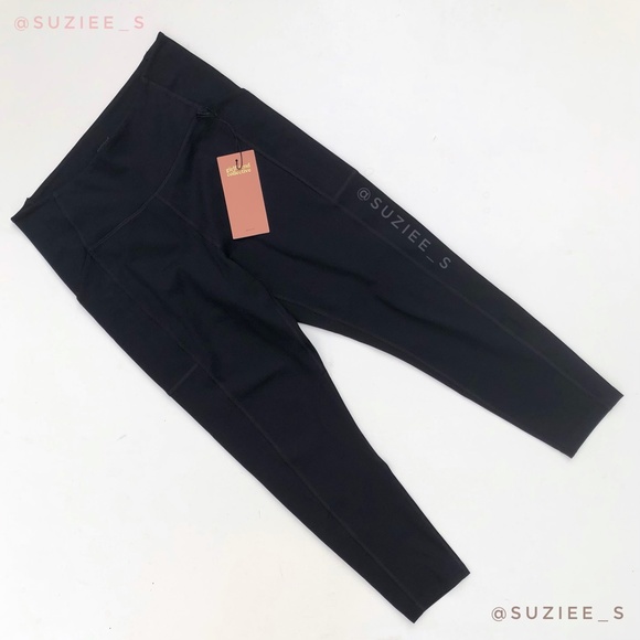 Girlfriend Collective Leggings Pocket High Rise Compressive 7/8 Black Large NWT - Picture 2 of 15